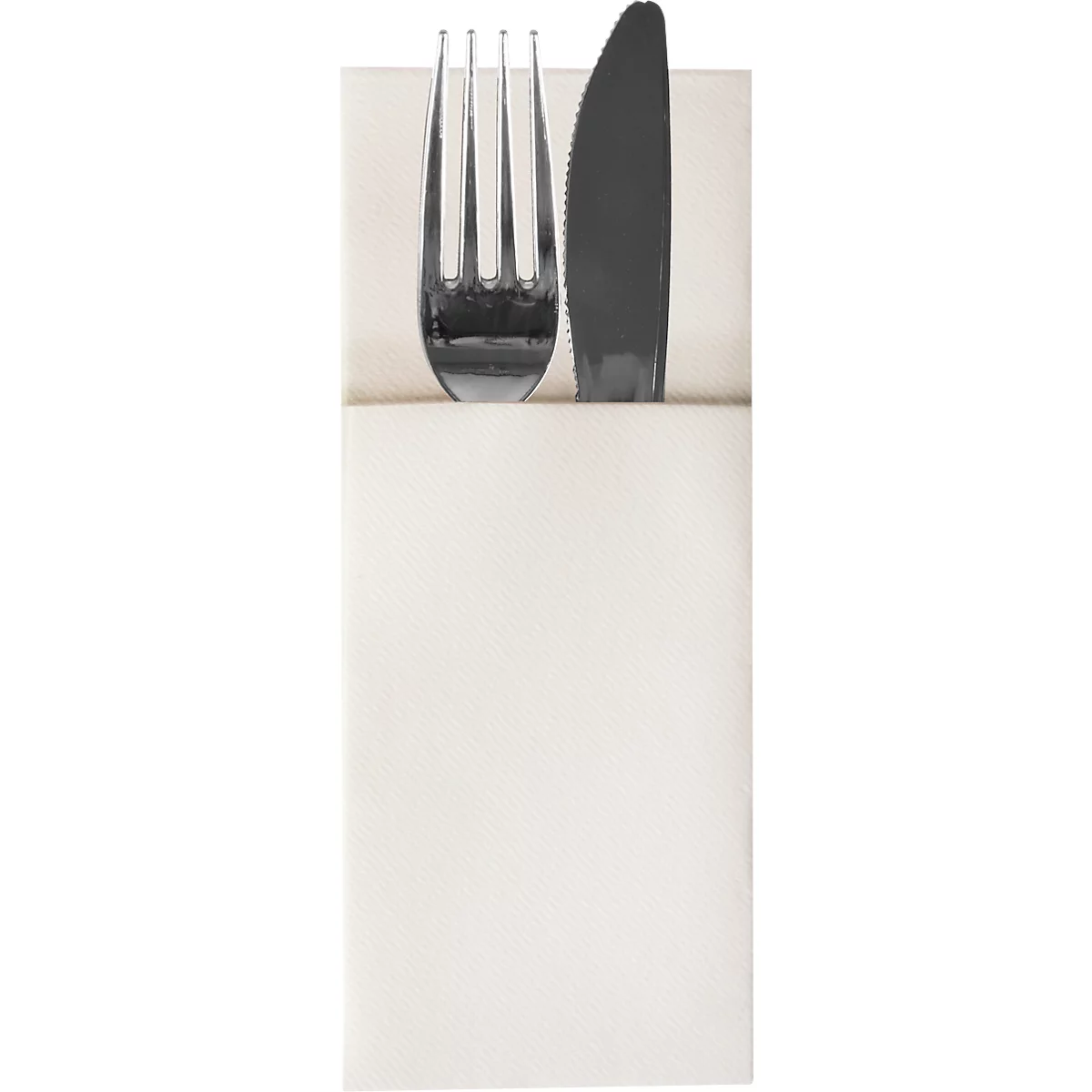 Pochettes à couverts Papstar 'Airlaid', 4 x 100 pcs., L 100 x H 240 mm, 1/8 de pli, Airlaid, blanc