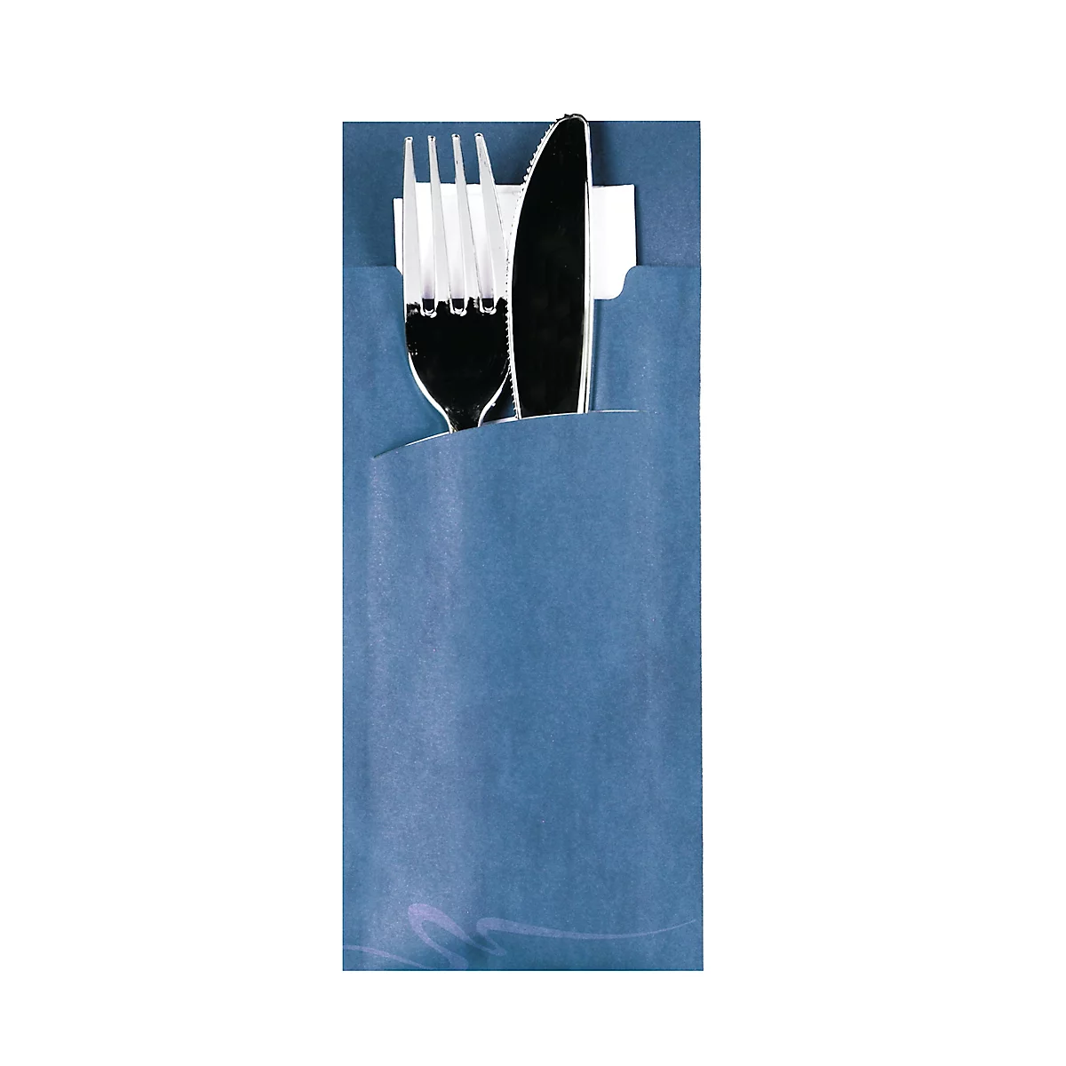 Pochettes à couverts Papstar, incl. serviette blanche, 520 pcs., L 85 x H 200 mm, papier, bleu