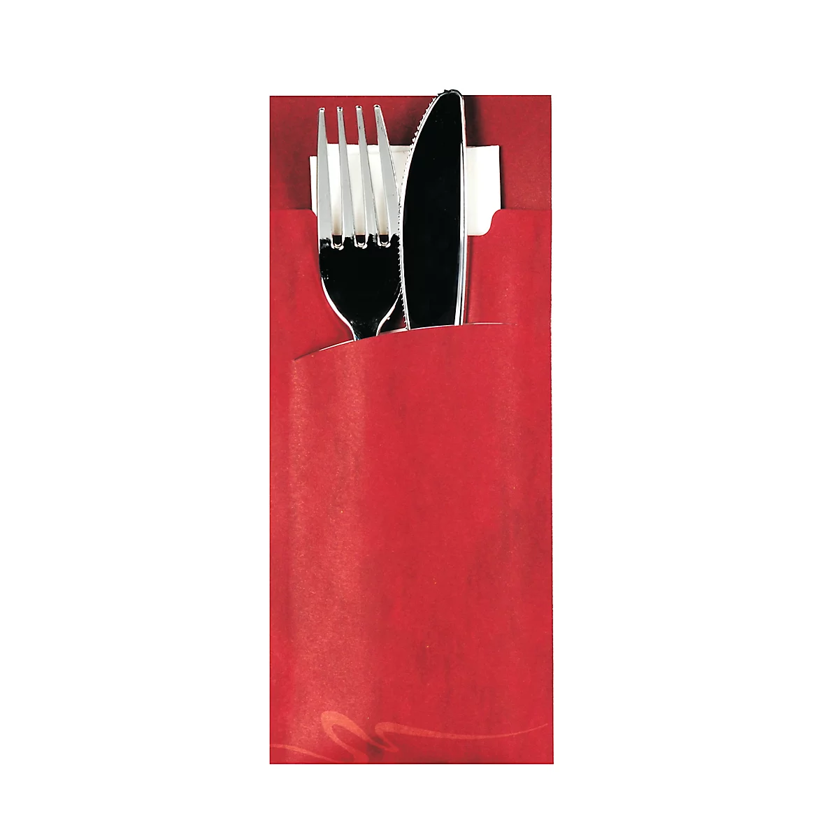 Pochettes à couverts Papstar, incl. serviette blanche, 520 pcs., L 85 x H 200 mm, papier, bordeaux