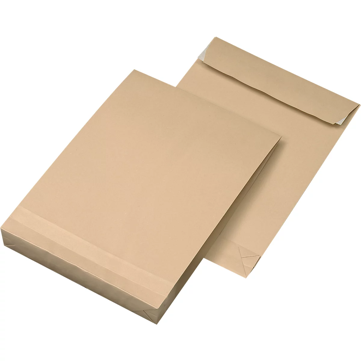 Pochettes à soufflet, DIN C4, marron, autocollantes, sans fenêtre, 5 pièces