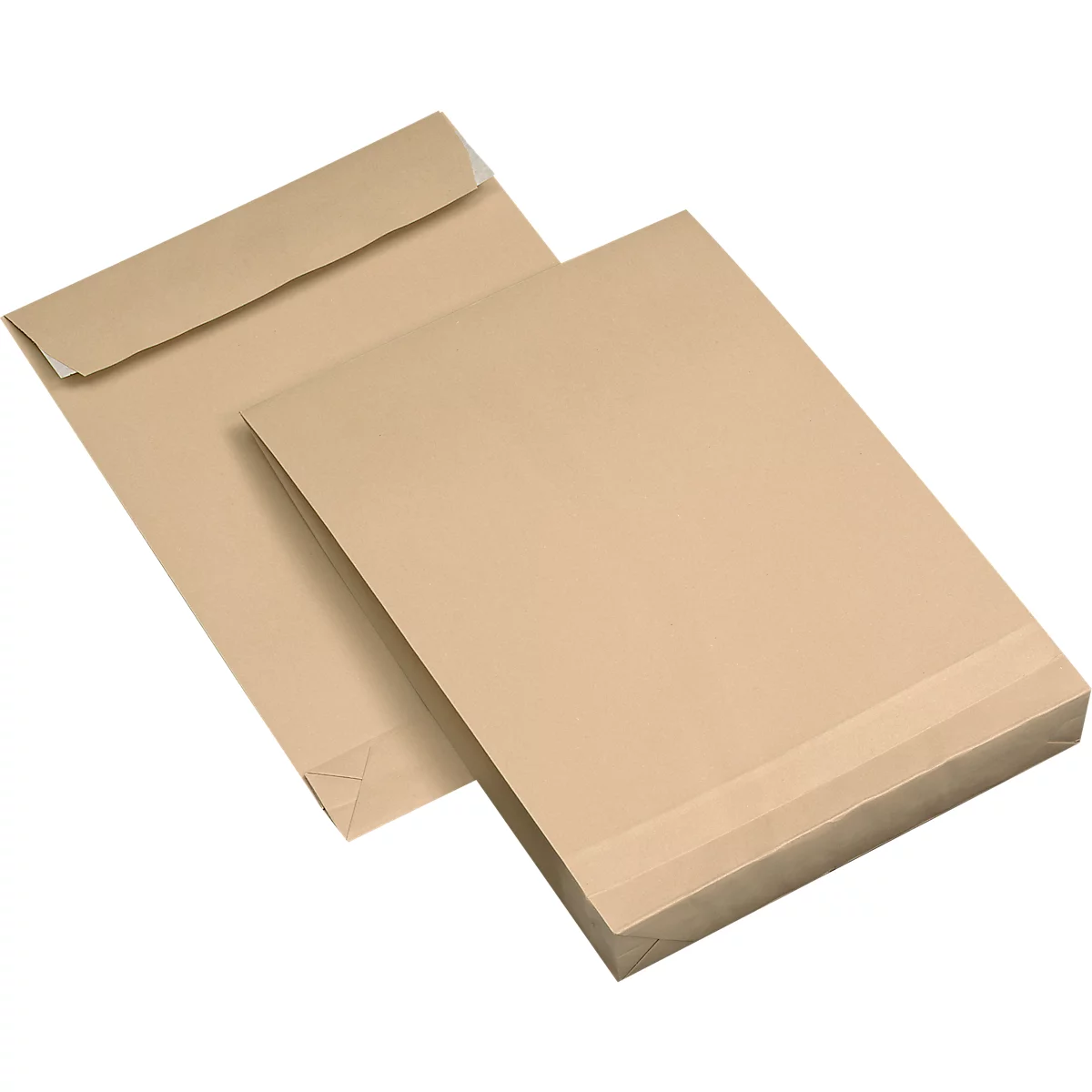 Pochettes à soufflet, DIN C4, marron, autocollantes, sans fenêtre, 5 pièces