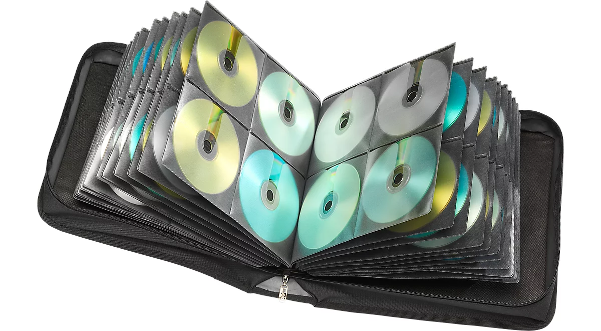 Classeur CD DVD Case Portefeuille Range CD Boîte Pochette Protection Sac  vert Fermeture à glissière Nylon pour 80 CD DVD 