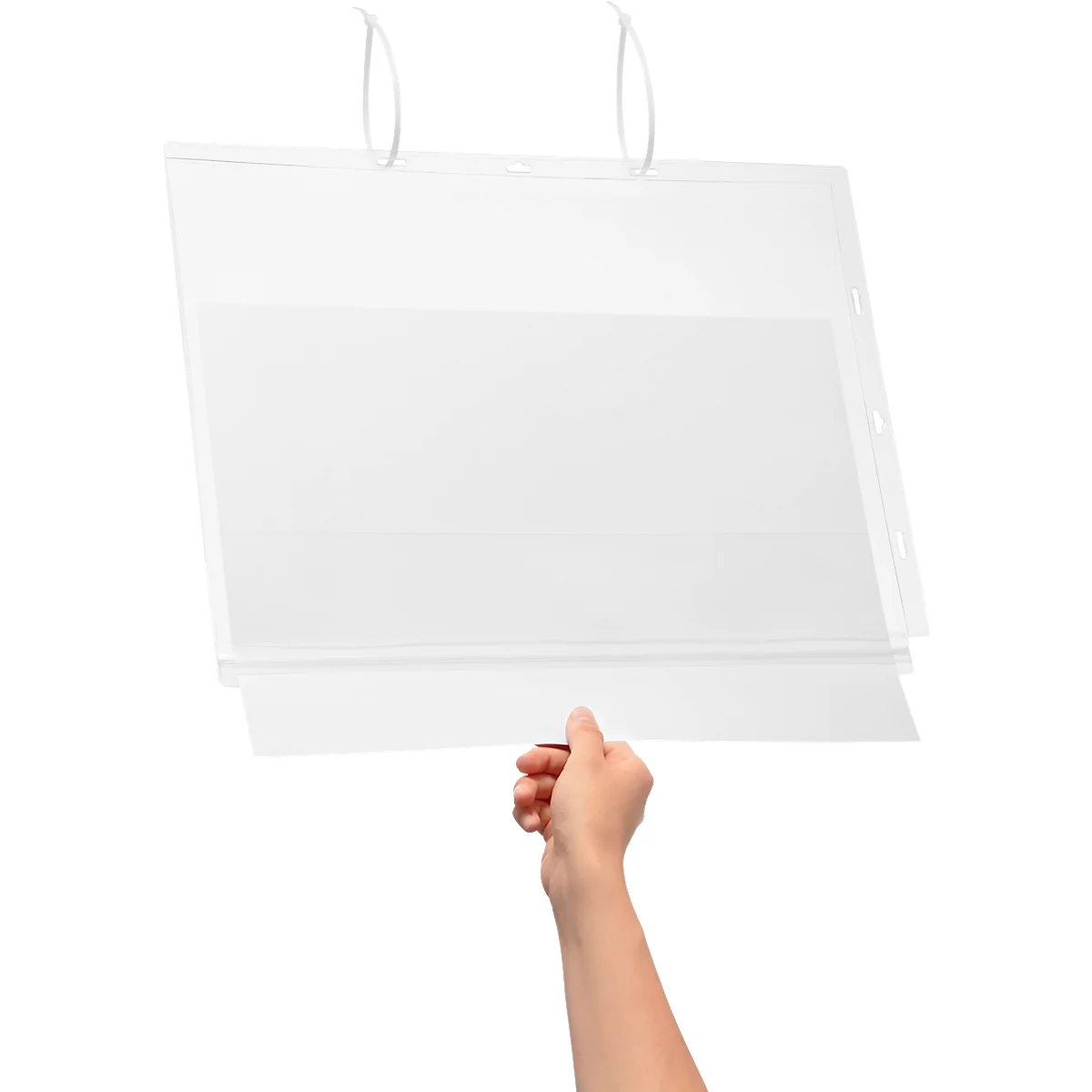 Pochettes d'affichage étanches Durable - pour format A3 - 2 côtés - fixation avec serre-câbles - transparent - set de 5 pièces