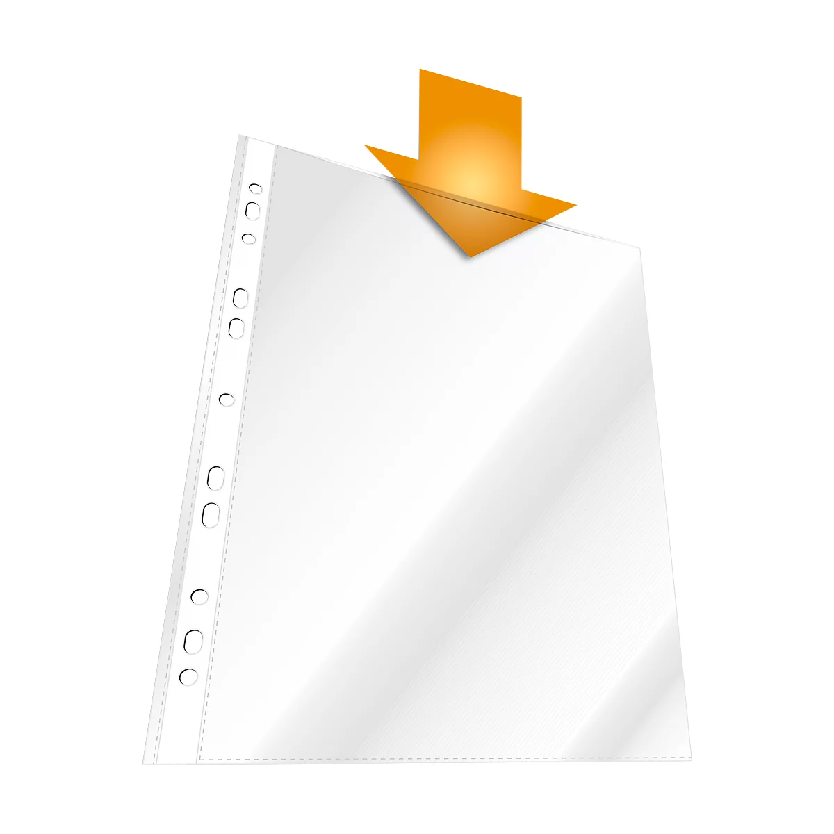 Pochettes perforées Business DURABLE, format A4, ouverture sur le dessus, 100 p., lisse, transparent