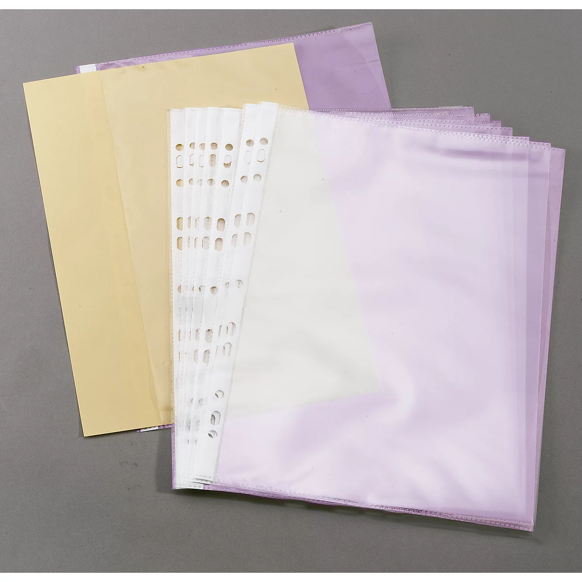 Pochettes perforées Business DURABLE, format A5, ouverture sur le dessus, 100 p., lisse, transparent