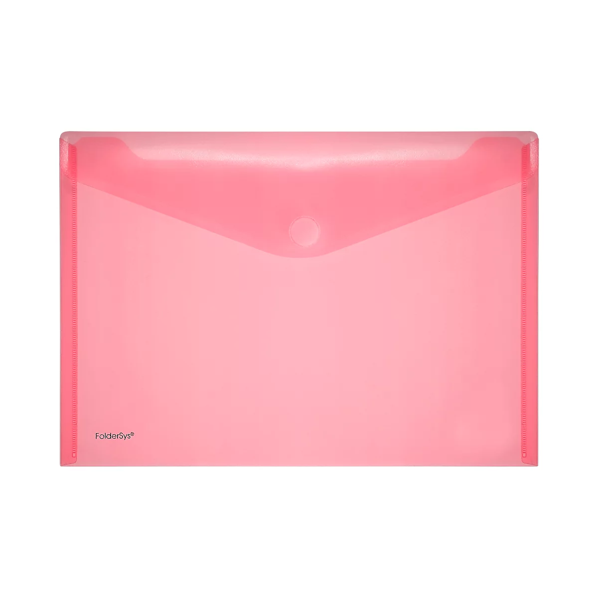 Pochettes porte documents transparentes en PP FolderSys, à fermeture par velcro, format A4 paysage, rouge, 10 pièces