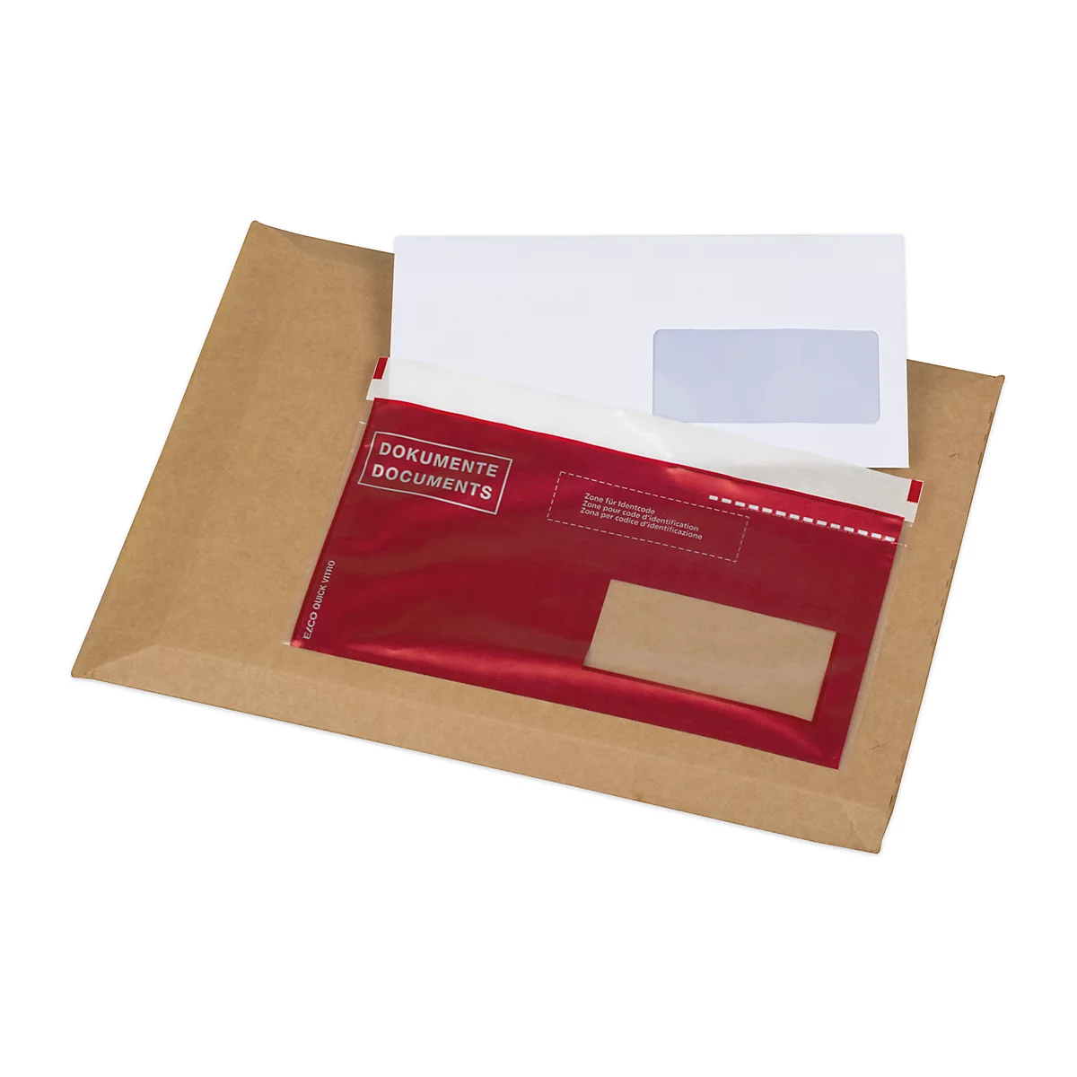 Pochettes pour documents Quick Vitro Elco, C5/6, avec fenêtre à droite, 250 p.