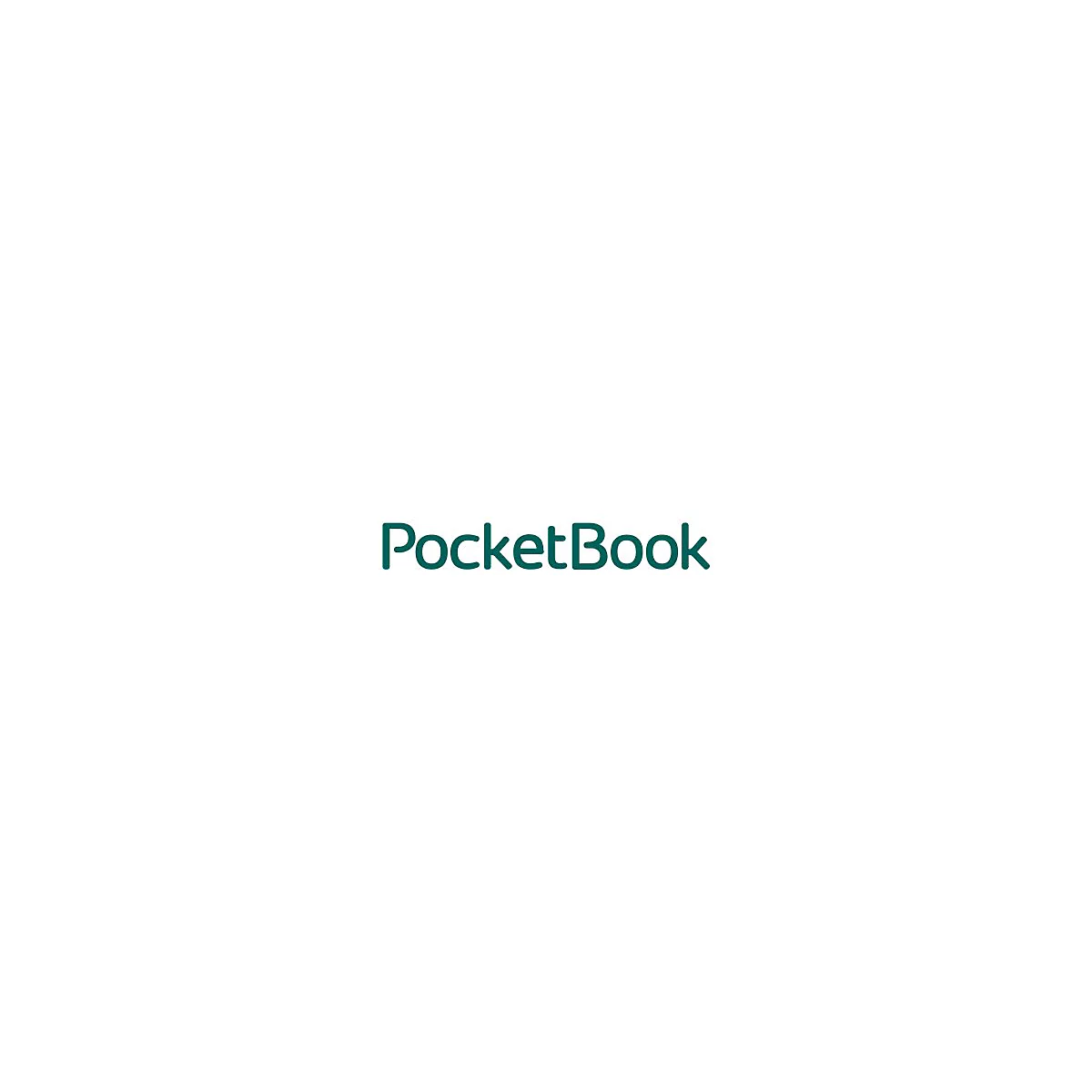 Dunkelgrüner PocketBook-Schriftzug in serifenloser Schrift vor weißem Hintergrund.