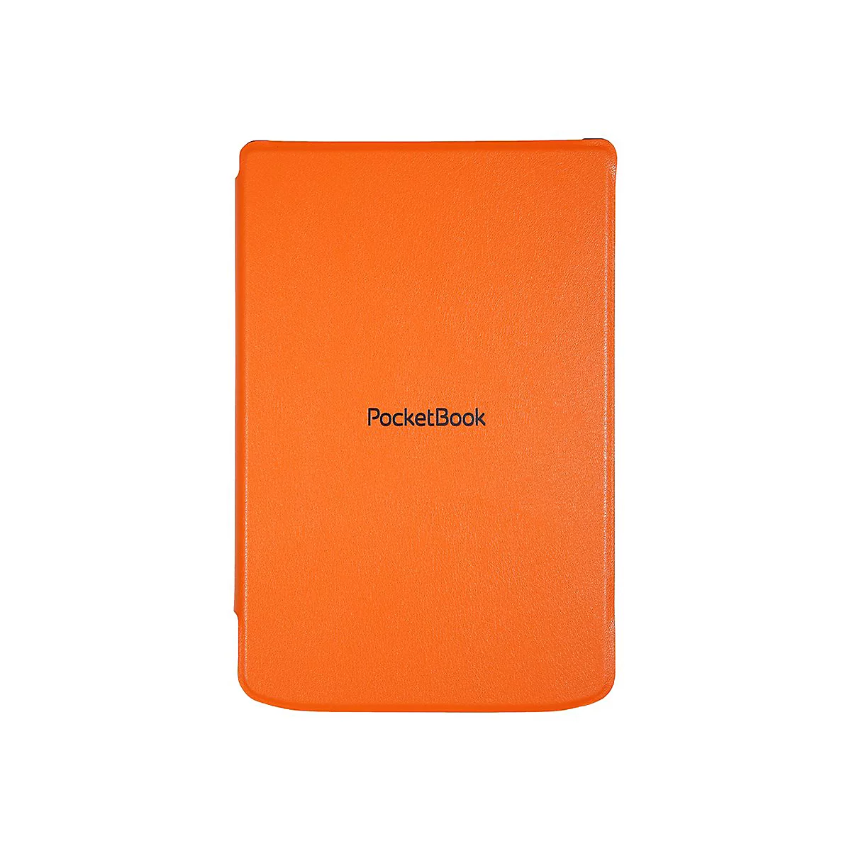 Leuchtend orangefarbene Schutzhülle für PocketBook E-Reader auf weißem Hintergrund.