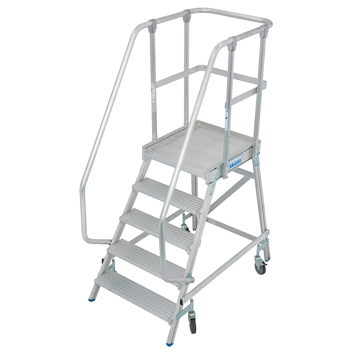Podestleiter, fahrbar, einseitig, 5 Stufen
