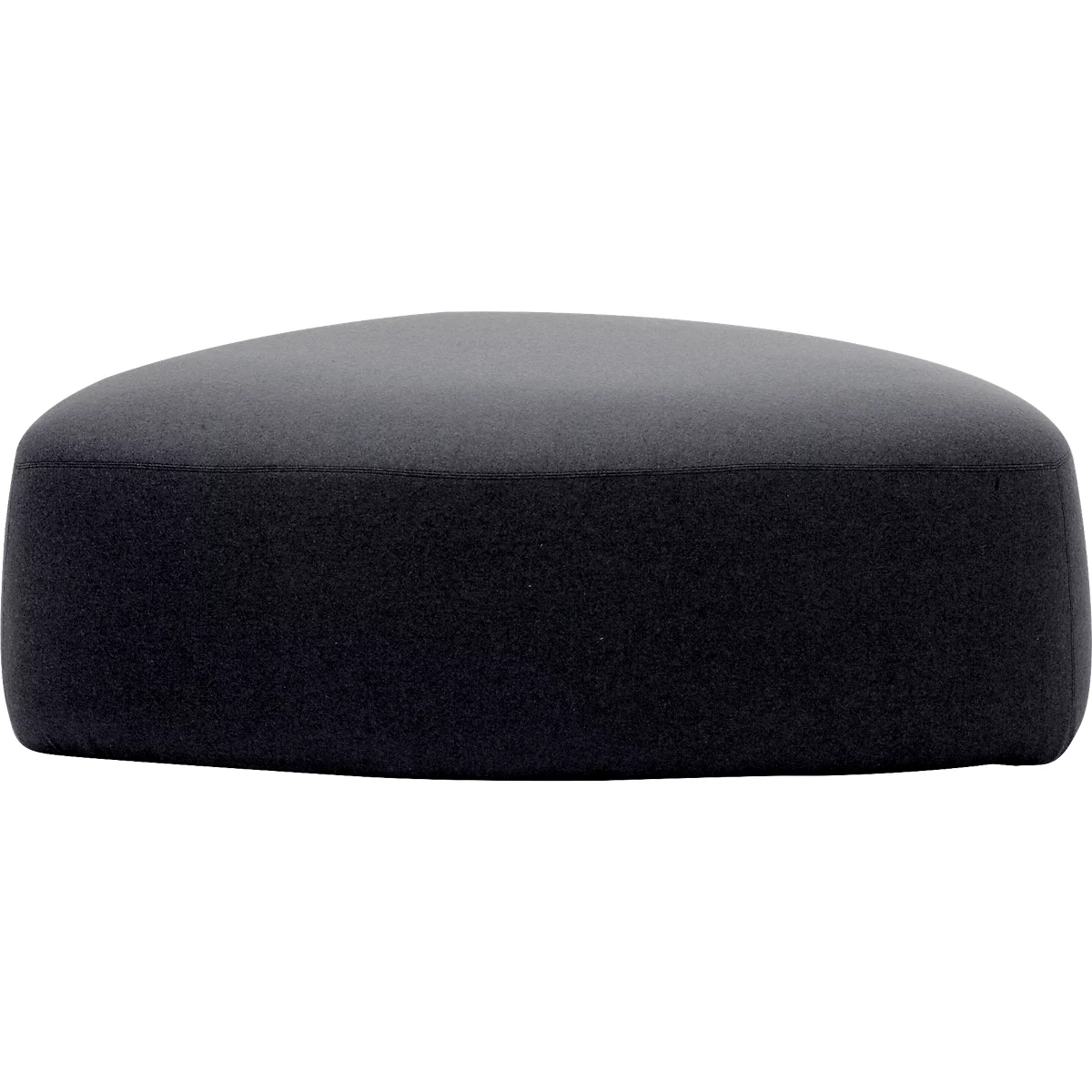 Poef GOGO Leyform, groot, ovaal, B 1240 x D 1090 x H 440 mm, met glijders, stoffen bekleding, antraciet