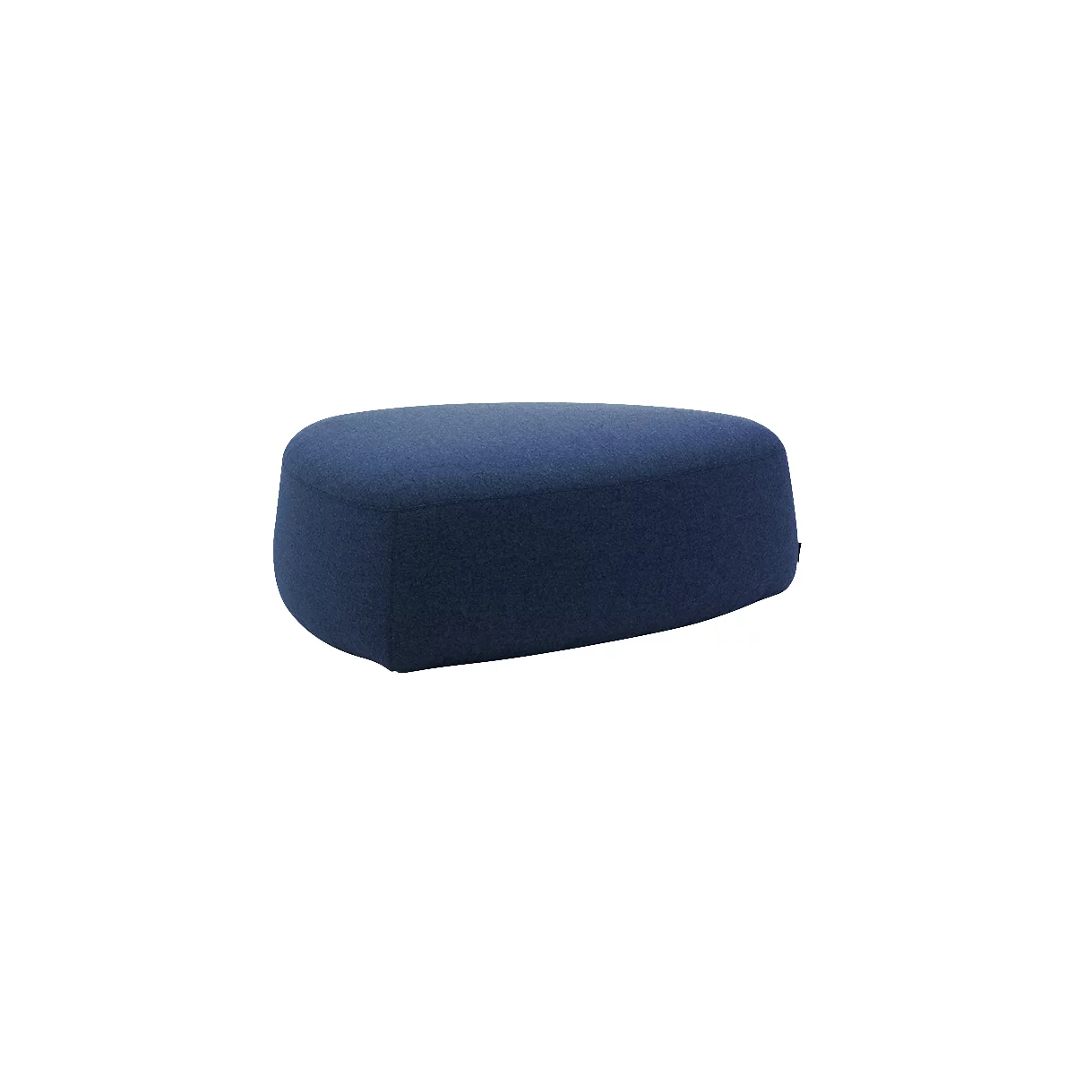 Poef GOGO Leyform, groot, ovaal, B 1240 x D 1090 x H 440 mm, met glijders, stoffen bekleding,donkerblauw