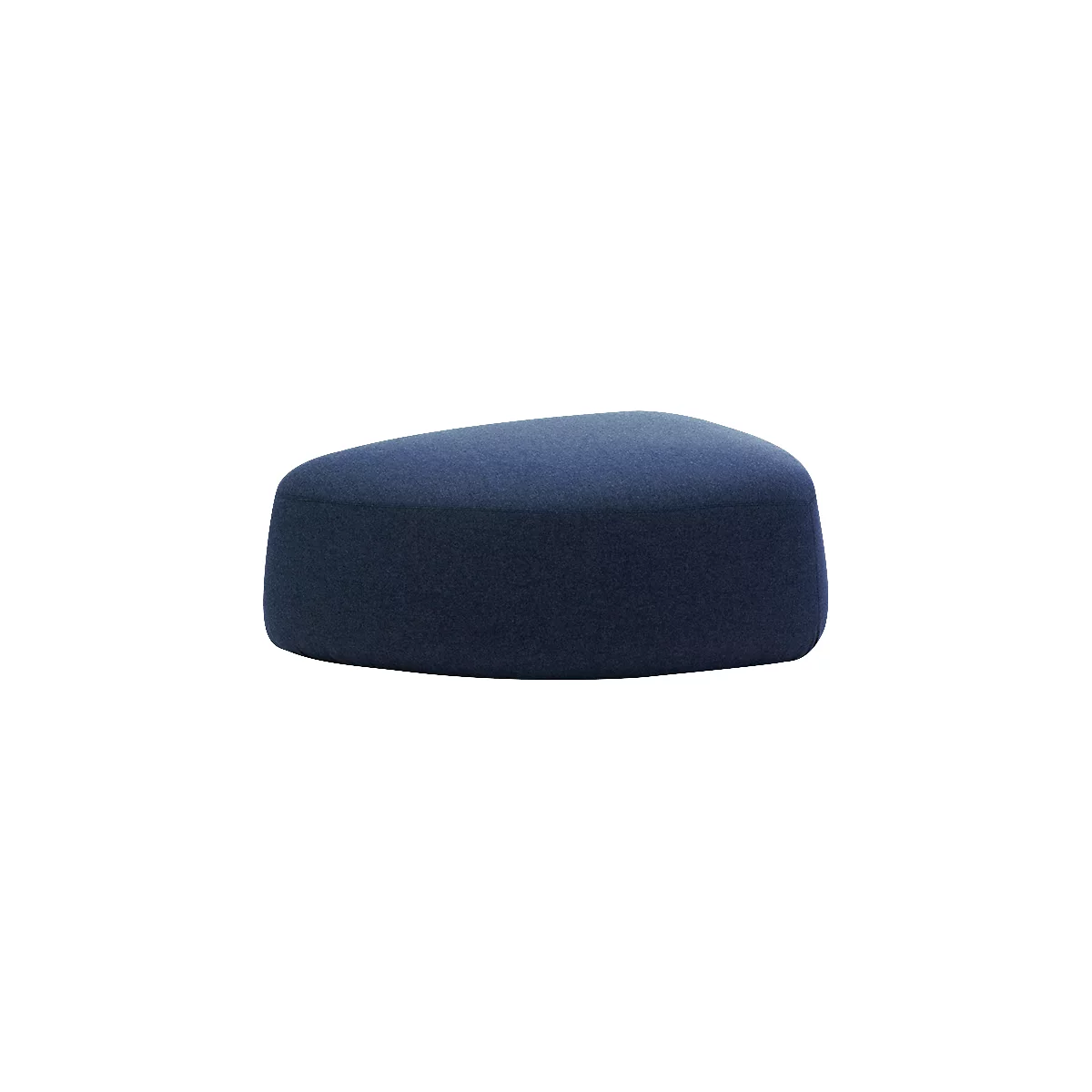 Poef GOGO Leyform, groot, ovaal, B 1240 x D 1090 x H 440 mm, met glijders, stoffen bekleding,donkerblauw