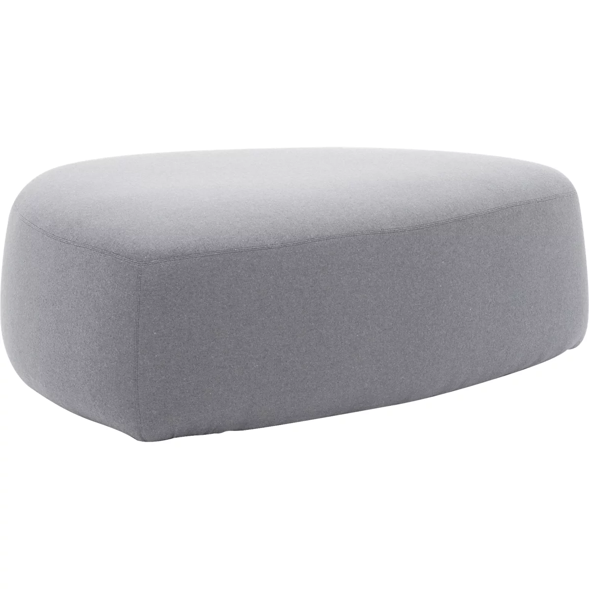 Poef GOGO Leyform, groot, ovaal, B 1240 x D 1090 x H 440 mm, met glijders, stoffen bekleding,grijs