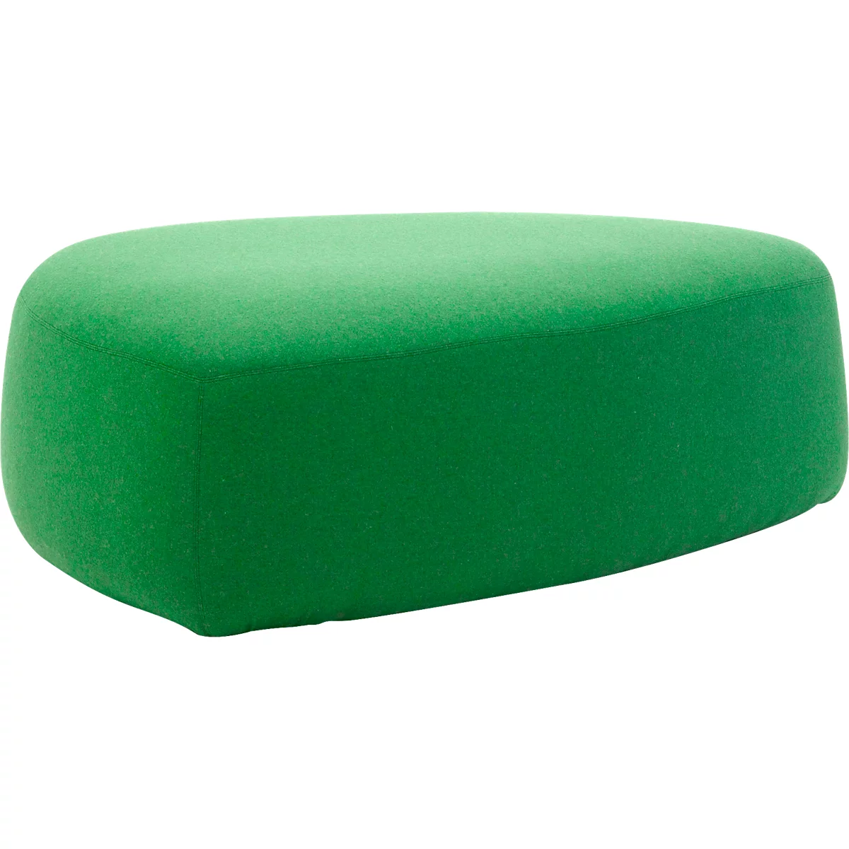 Poef GOGO Leyform, groot, ovaal, B 1240 x D 1090 x H 440 mm, met glijders, stoffen bekleding,groen
