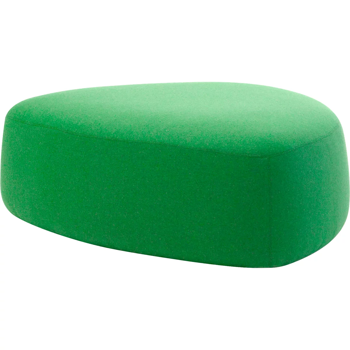 Poef GOGO Leyform, groot, ovaal, B 1240 x D 1090 x H 440 mm, met glijders, stoffen bekleding,groen