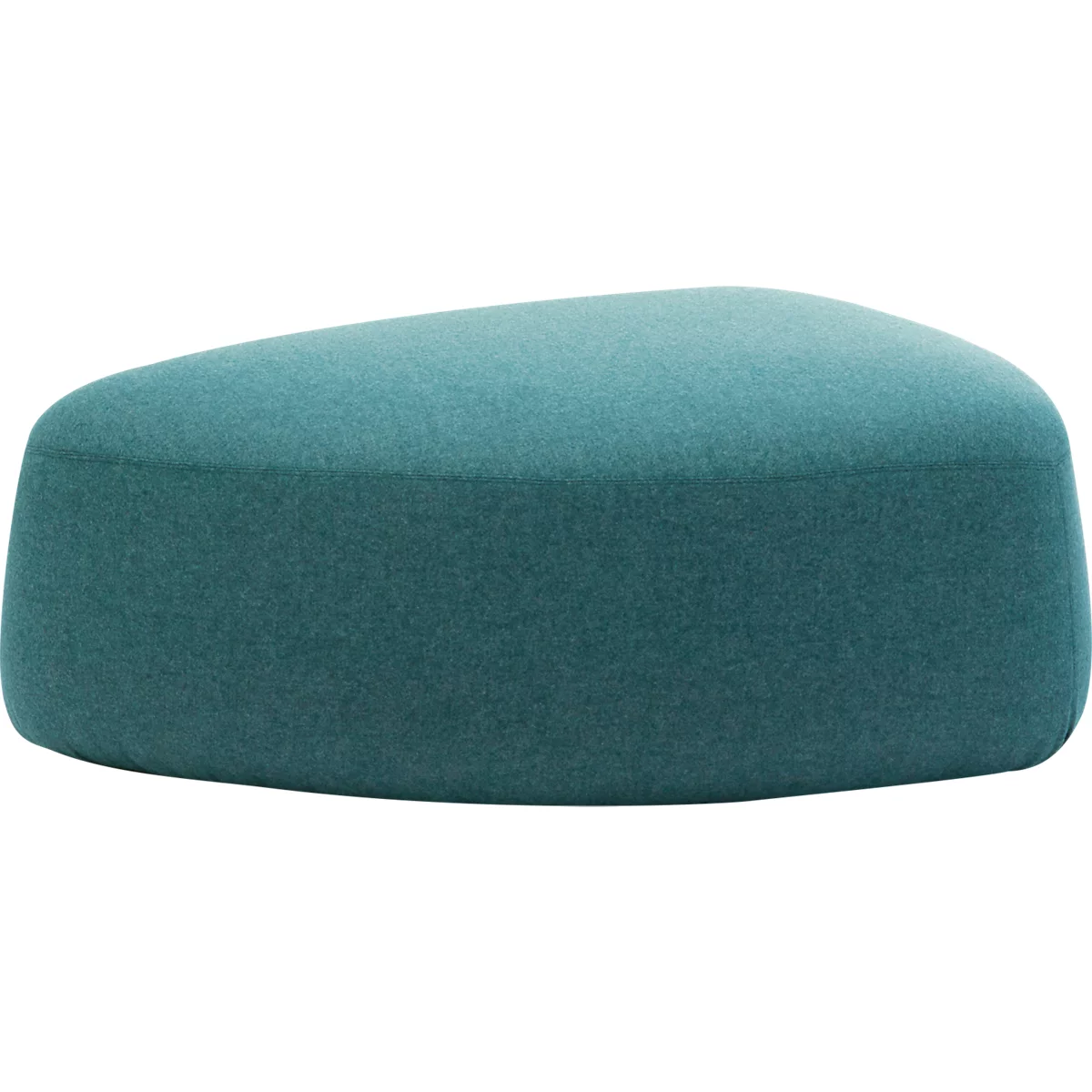 Poef GOGO Leyform, groot, ovaal, B 1240 x D 1090 x H 440 mm, met glijders, stoffen bekleding, petrol