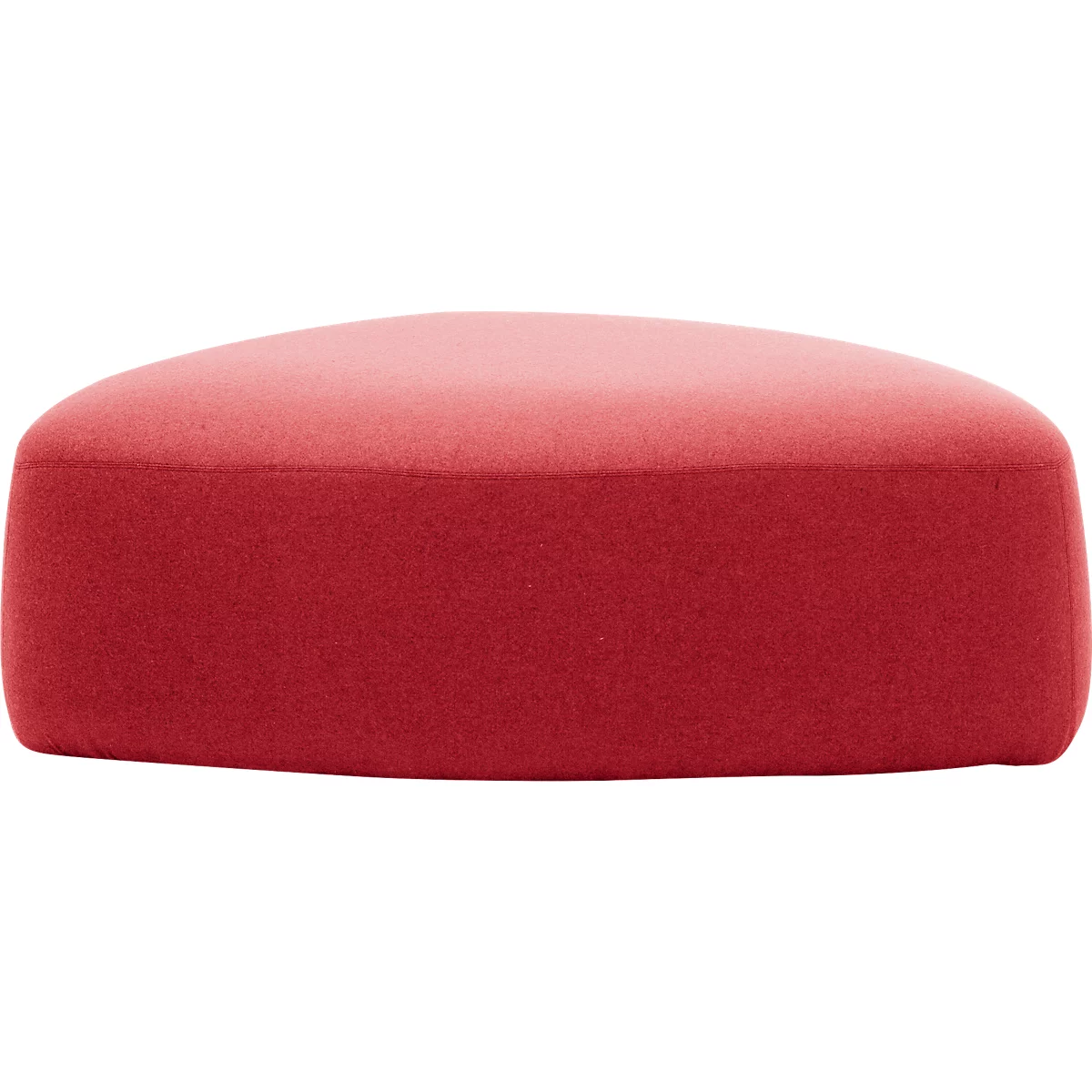 Poef GOGO Leyform, groot, ovaal, B 1240 x D 1090 x H 440 mm, met glijders, stoffen bekleding, rood