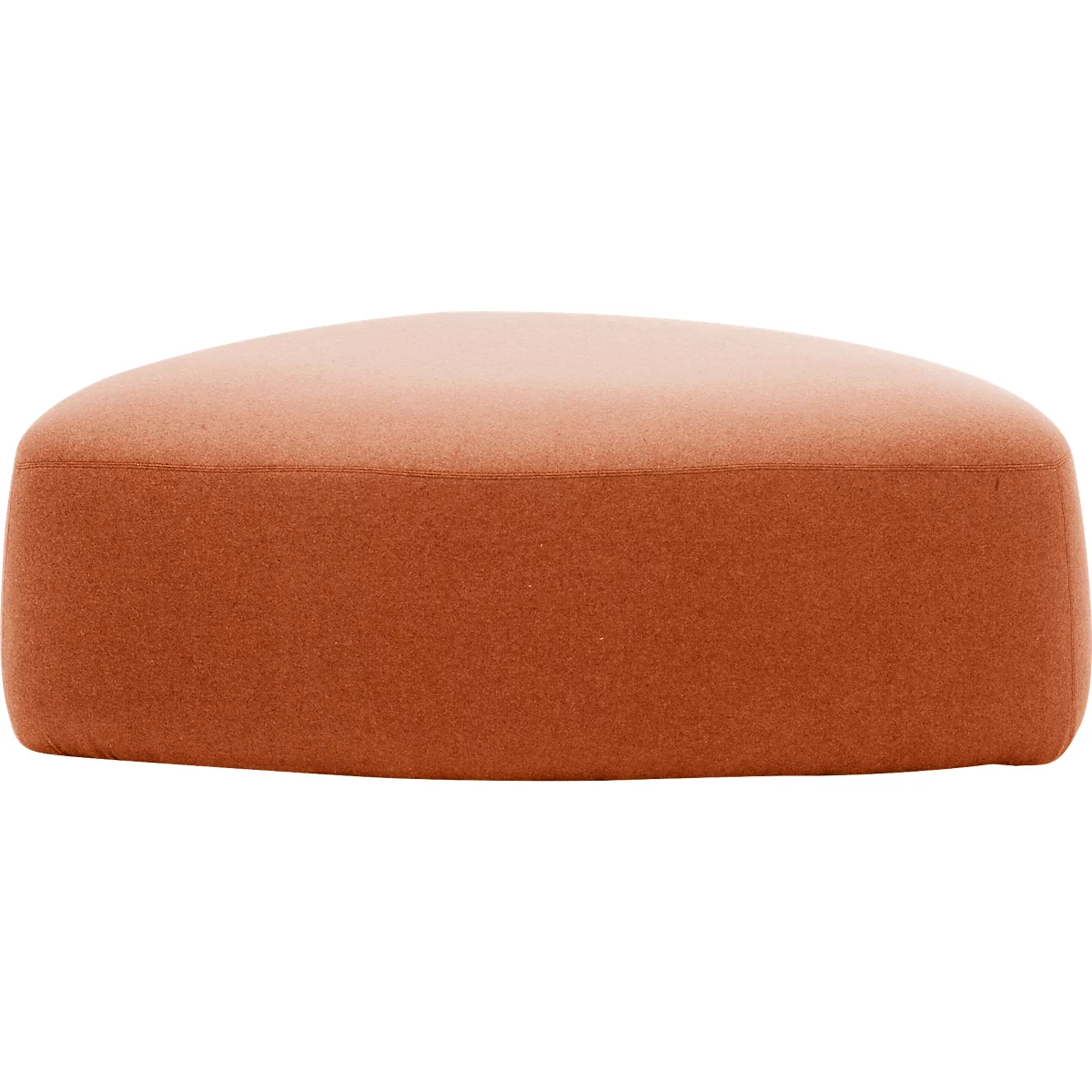 Poef GOGO Leyform, groot, ovaal, B 1240 x D 1090 x H 440 mm, met glijders, stoffen bekleding,terracotta bruin