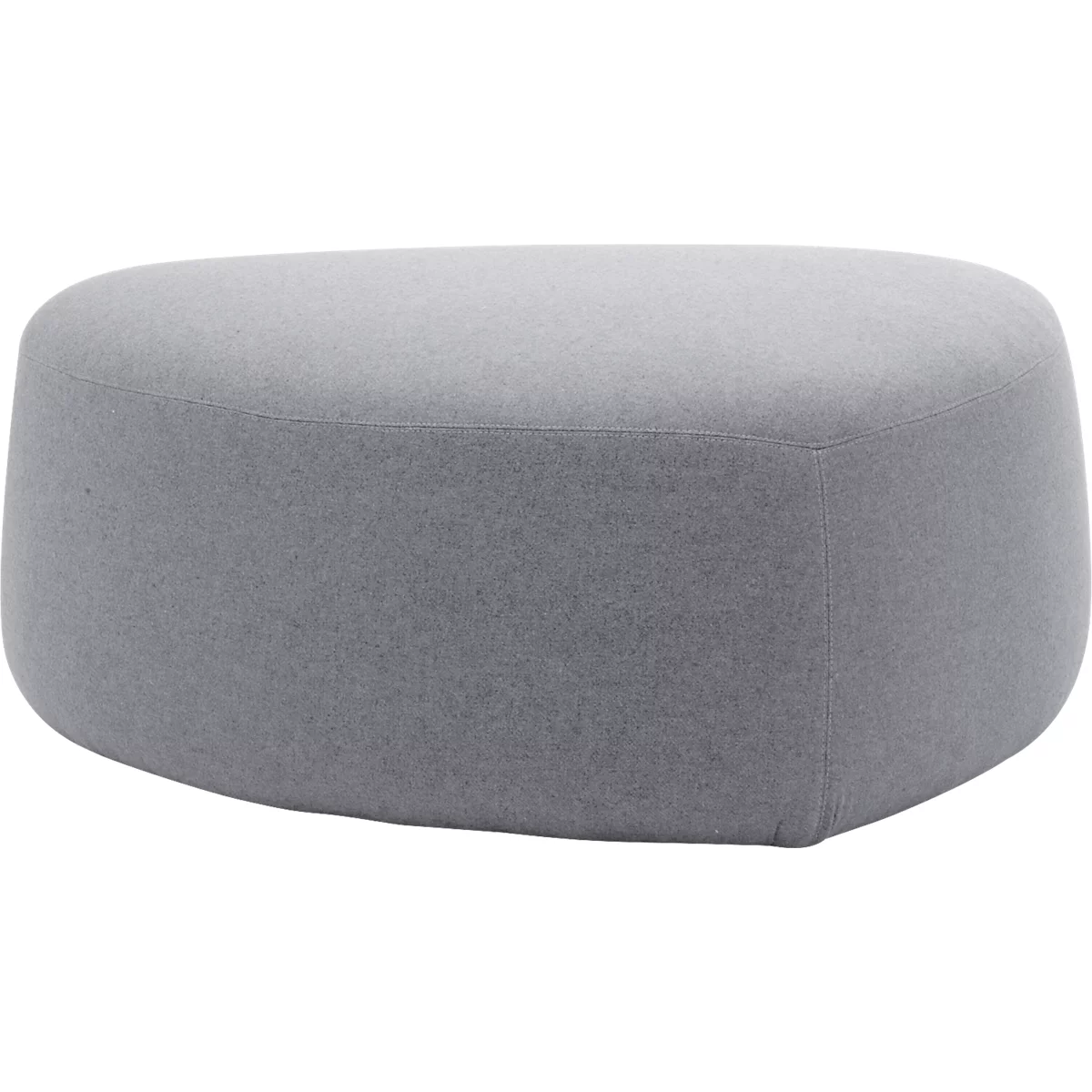 Poef GOGO Leyform, medium, ovaal, B 980 x D 910 x H 390 mm, met glijders, stoffen bekleding, grijs