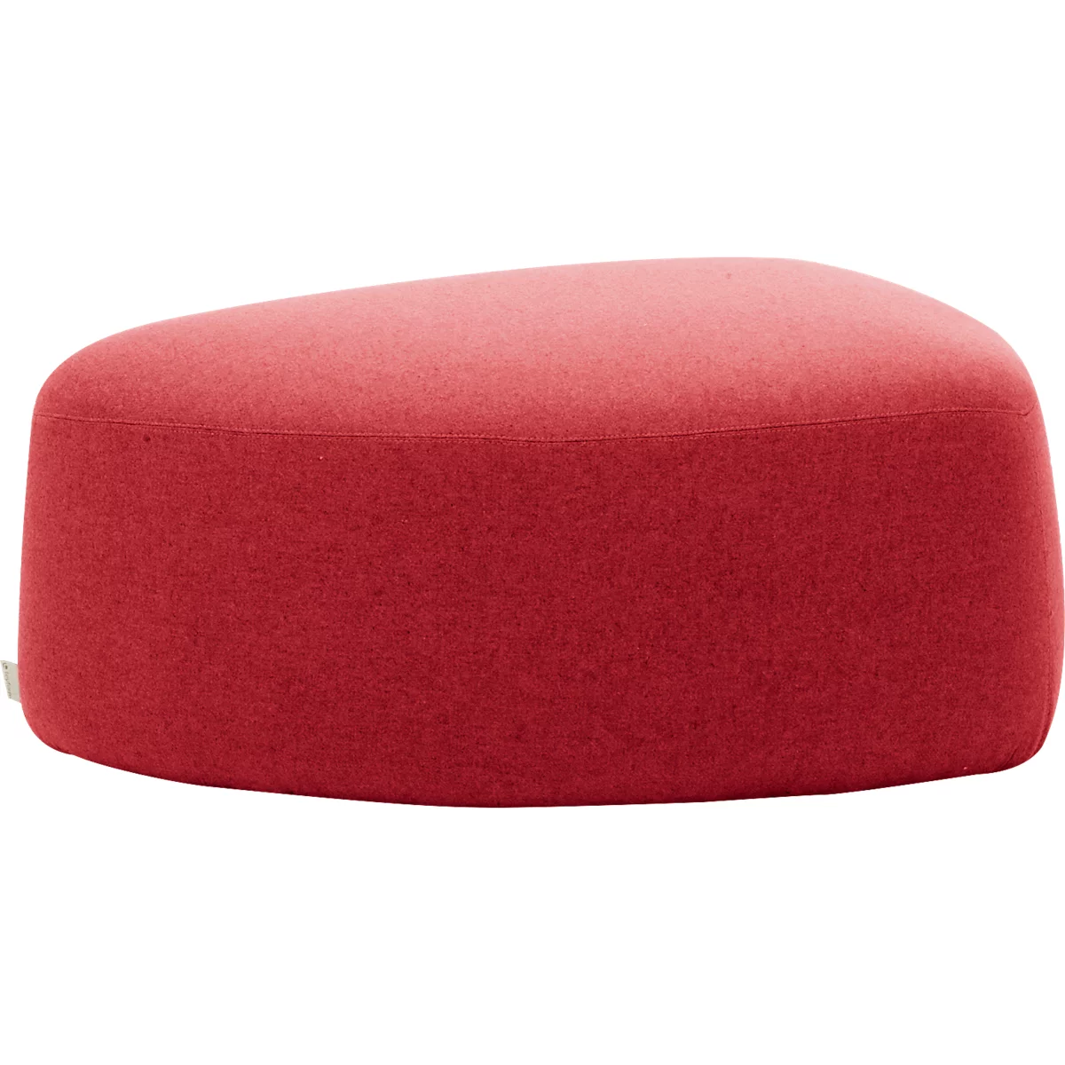Poef GOGO Leyform, medium, ovaal, B 980 x D 910 x H 390 mm, met glijders, stoffen bekleding, rood