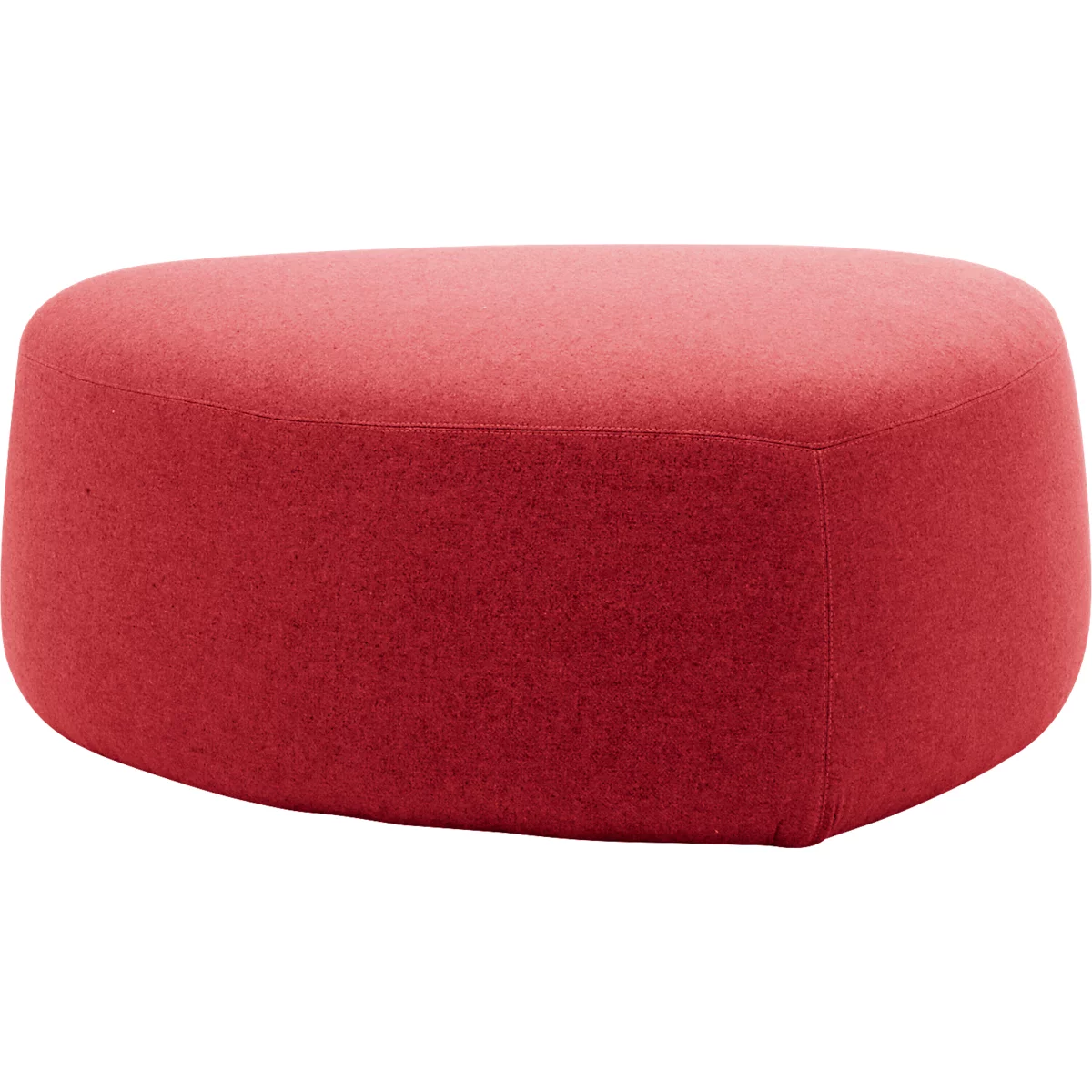 Poef GOGO Leyform, medium, ovaal, B 980 x D 910 x H 390 mm, met glijders, stoffen bekleding, rood
