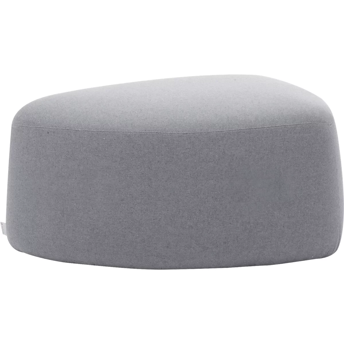 Poef GOGO Leyform, medium, ovaal, B 980 x D 910 x H 440 mm, met glijders, stoffen bekleding, grijs