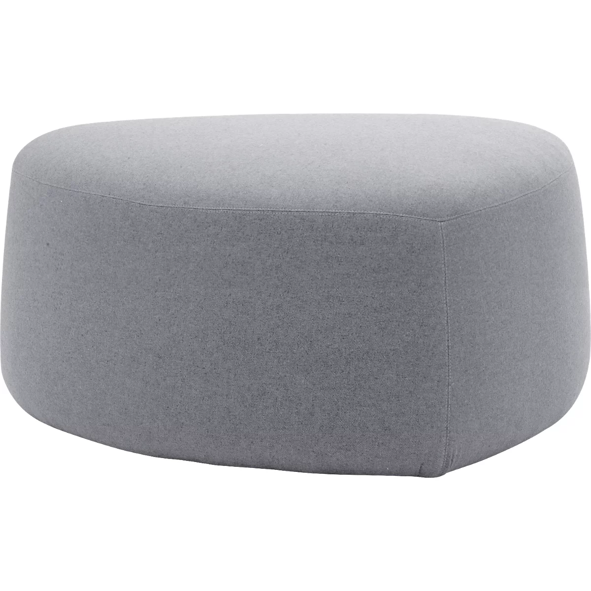 Poef GOGO Leyform, medium, ovaal, B 980 x D 910 x H 440 mm, met glijders, stoffen bekleding, grijs