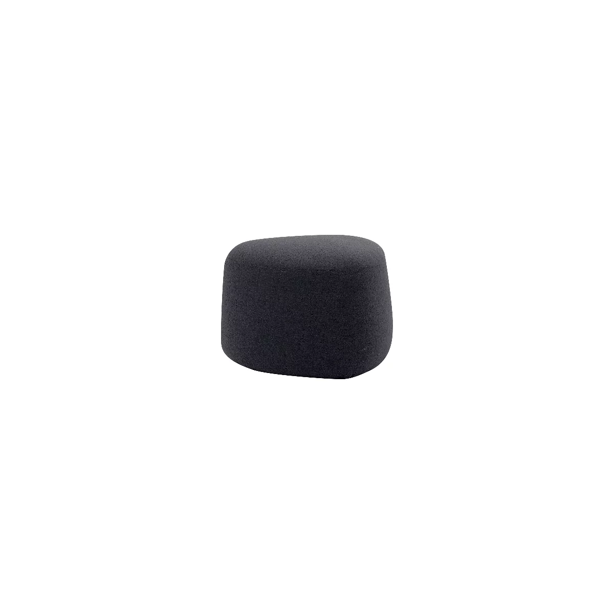 Polstermöbel Leyform GOGO Pouf, klein, oval, B 550 x T 515 x H 440 mm, mit Gleitern, Stoffbezug, anthrazit