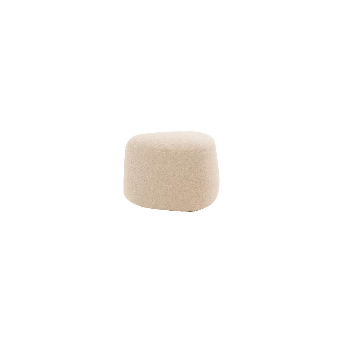 Polstermöbel Leyform GOGO Pouf, klein, oval, B 550 x T 515 x H 440 mm, mit Gleitern, Stoffbezug, beige
