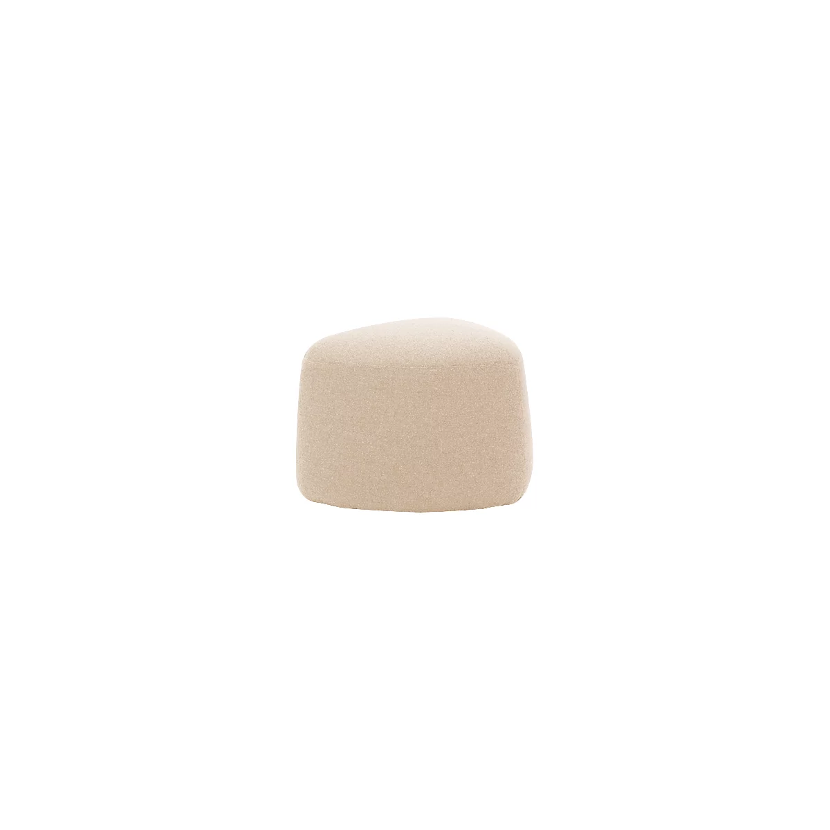 Polstermöbel Leyform GOGO Pouf, klein, oval, B 550 x T 515 x H 440 mm, mit Gleitern, Stoffbezug, beige