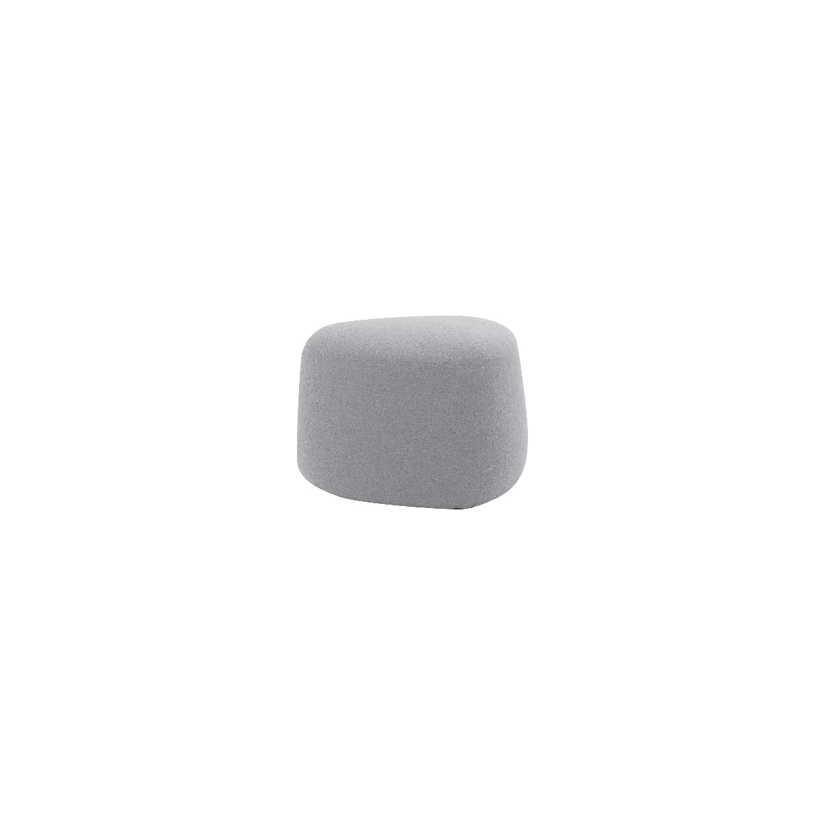 Polstermöbel Leyform GOGO Pouf, klein, oval, B 550 x T 515 x H 440 mm, mit Gleitern, Stoffbezug, grau