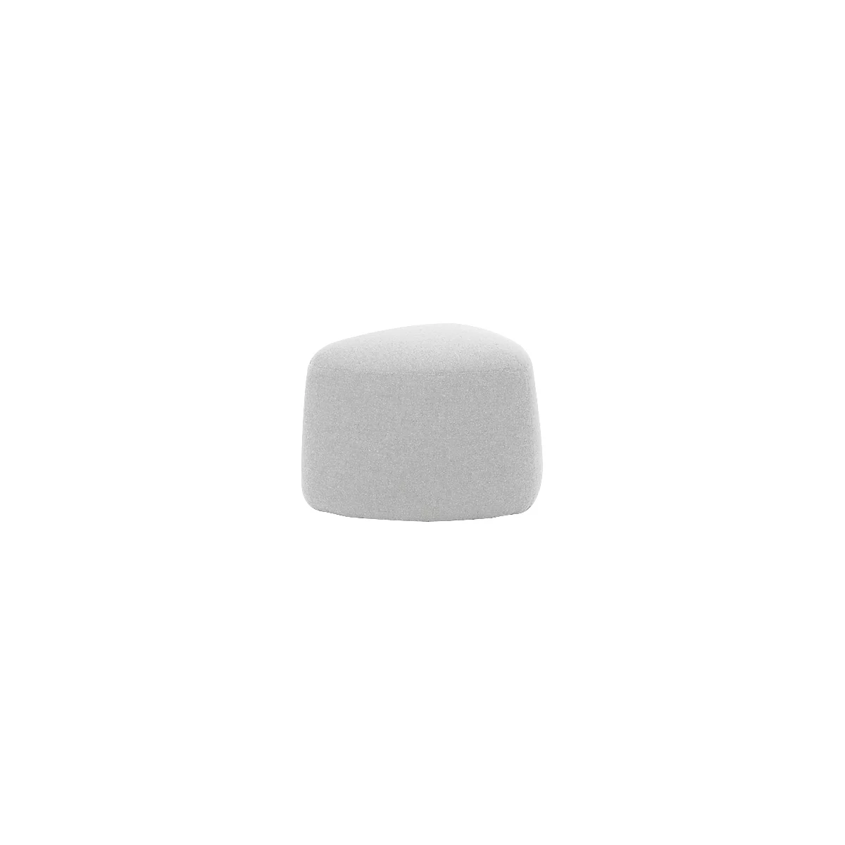 Polstermöbel Leyform GOGO Pouf, klein, oval, B 550 x T 515 x H 440 mm, mit Gleitern, Stoffbezug, hellgrau