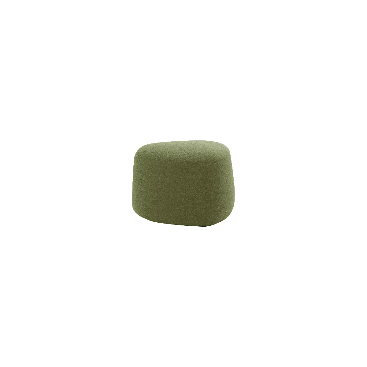 Polstermöbel Leyform GOGO Pouf, klein, oval, B 550 x T 515 x H 440 mm, mit Gleitern, Stoffbezug, moosgrün