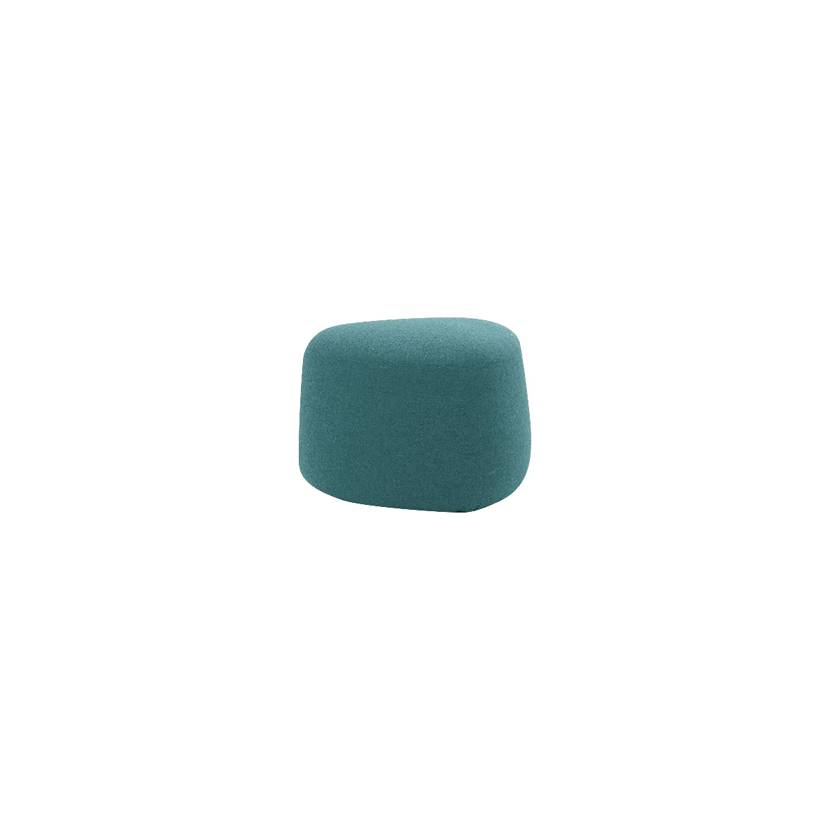 Polstermöbel Leyform GOGO Pouf, klein, oval, B 550 x T 515 x H 440 mm, mit Gleitern, Stoffbezug, petrol
