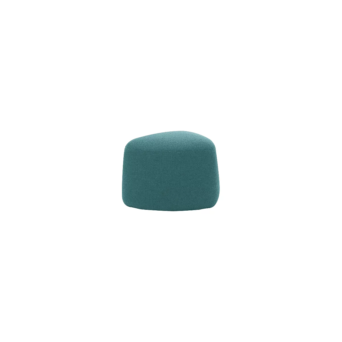 Polstermöbel Leyform GOGO Pouf, klein, oval, B 550 x T 515 x H 440 mm, mit Gleitern, Stoffbezug, petrol