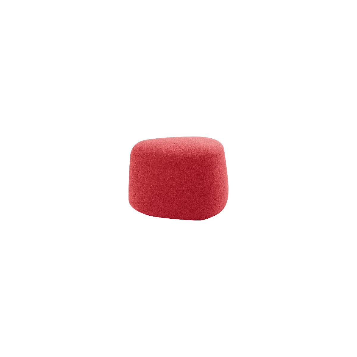 Polstermöbel Leyform GOGO Pouf, klein, oval, B 550 x T 515 x H 440 mm, mit Gleitern, Stoffbezug, rot