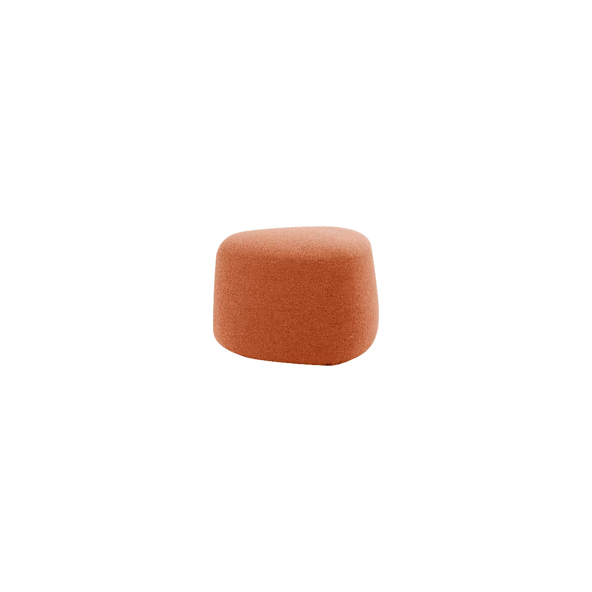 Polstermöbel Leyform GOGO Pouf, klein, oval, B 550 x T 515 x H 440 mm, mit Gleitern, Stoffbezug, terracottabraun