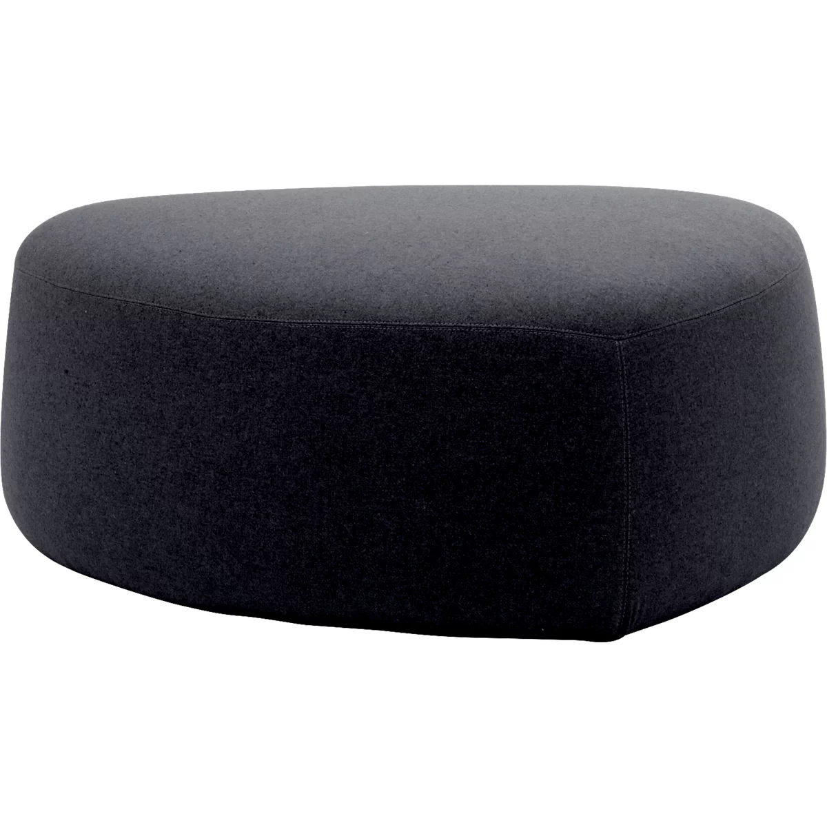 Polstermöbel Leyform GOGO Pouf, mittel, oval, B 980 x T 910 x H 390 mm, mit Gleitern, Stoffbezug, anthrazit
