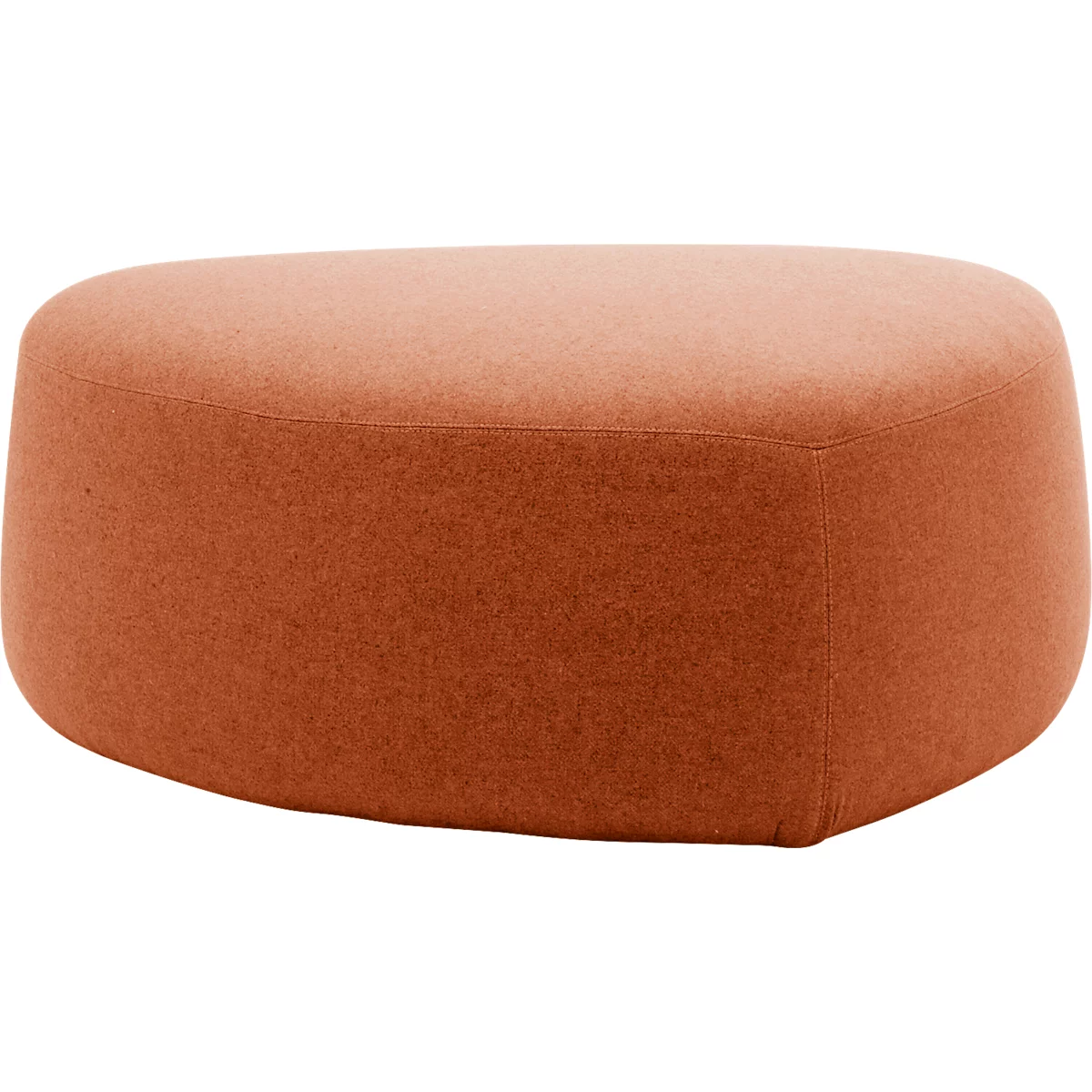 Polstermöbel Leyform GOGO Pouf, mittel, oval, B 980 x T 910 x H 390 mm, mit Gleitern, Stoffbezug, terracottabraun