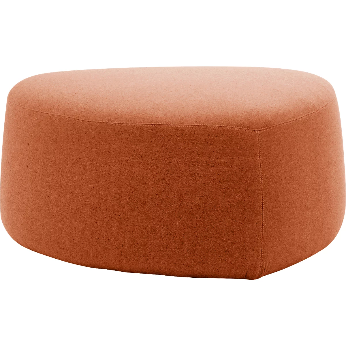 Polstermöbel Leyform GOGO Pouf, mittel, oval, B 980 x T 910 x H 440 mm, mit Gleitern, Stoffbezug, terracottabraun