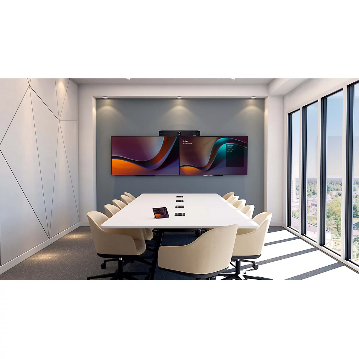 Poly All-In-One-Videoleiste Studio X70, 4K-Ultra-HD-Video, TC10 Controller-Kit, für Räume bis 55 m²