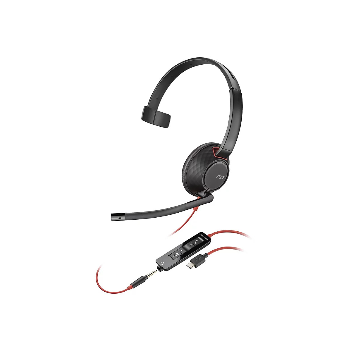 Poly Blackwire C5210 - Blackwire 5200 series - Headset - On-Ear - kabelgebunden - USB-C, 3,5 mm Stecker