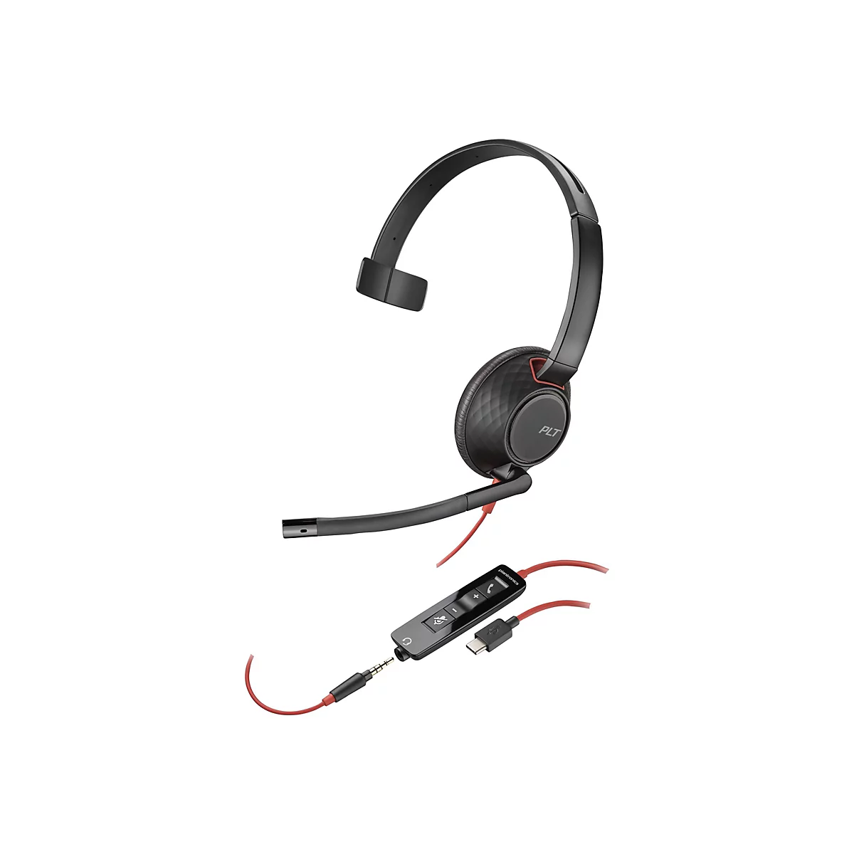Poly Blackwire C5210 - Blackwire 5200 series - Headset - On-Ear - kabelgebunden - USB-C, 3,5 mm Stecker