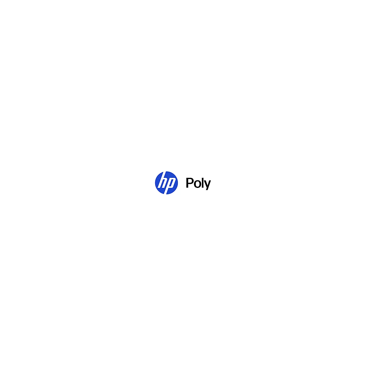 Logo HP bleu avec texte "Poly".