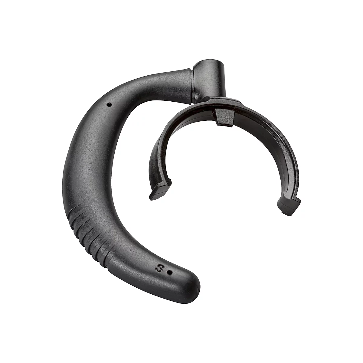 Schwarzes Kunststoffteil mit geschwungenem Griff und hakenförmiger Halterung. Auf dem Griff sind eine gerillte Oberfläche und die Ziffer 5 zu sehen.