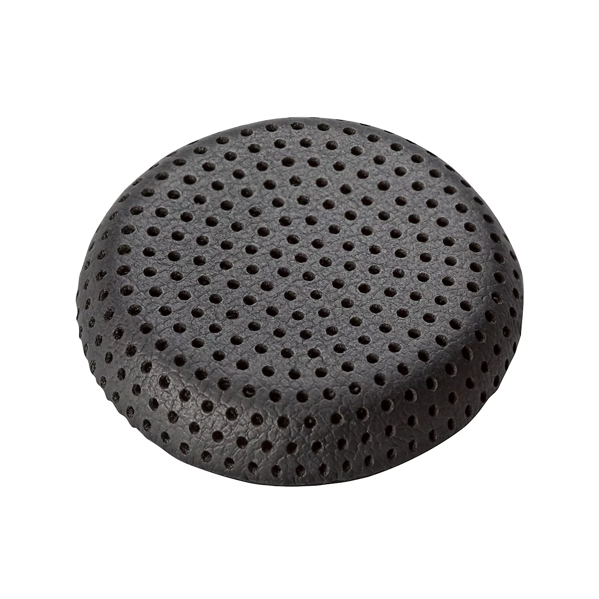 Schwarzes, rundes Ohrpolster mit vielen kleinen Löchern zur Schallübertragung.