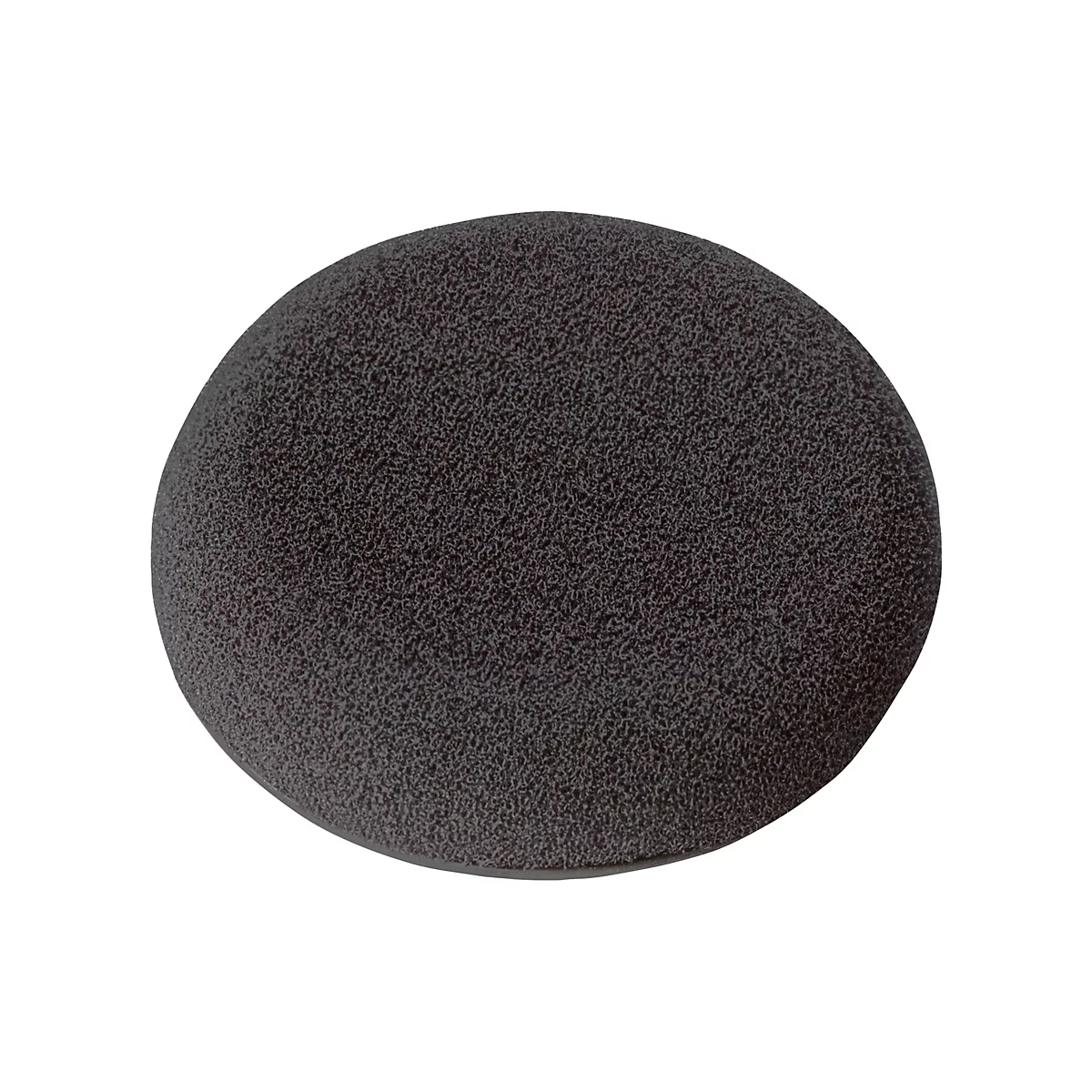 Ein abgerundetes, dunkelgraues Objekt vor weißem Hintergrund. Die Oberfläche ist rau und strukturiert.