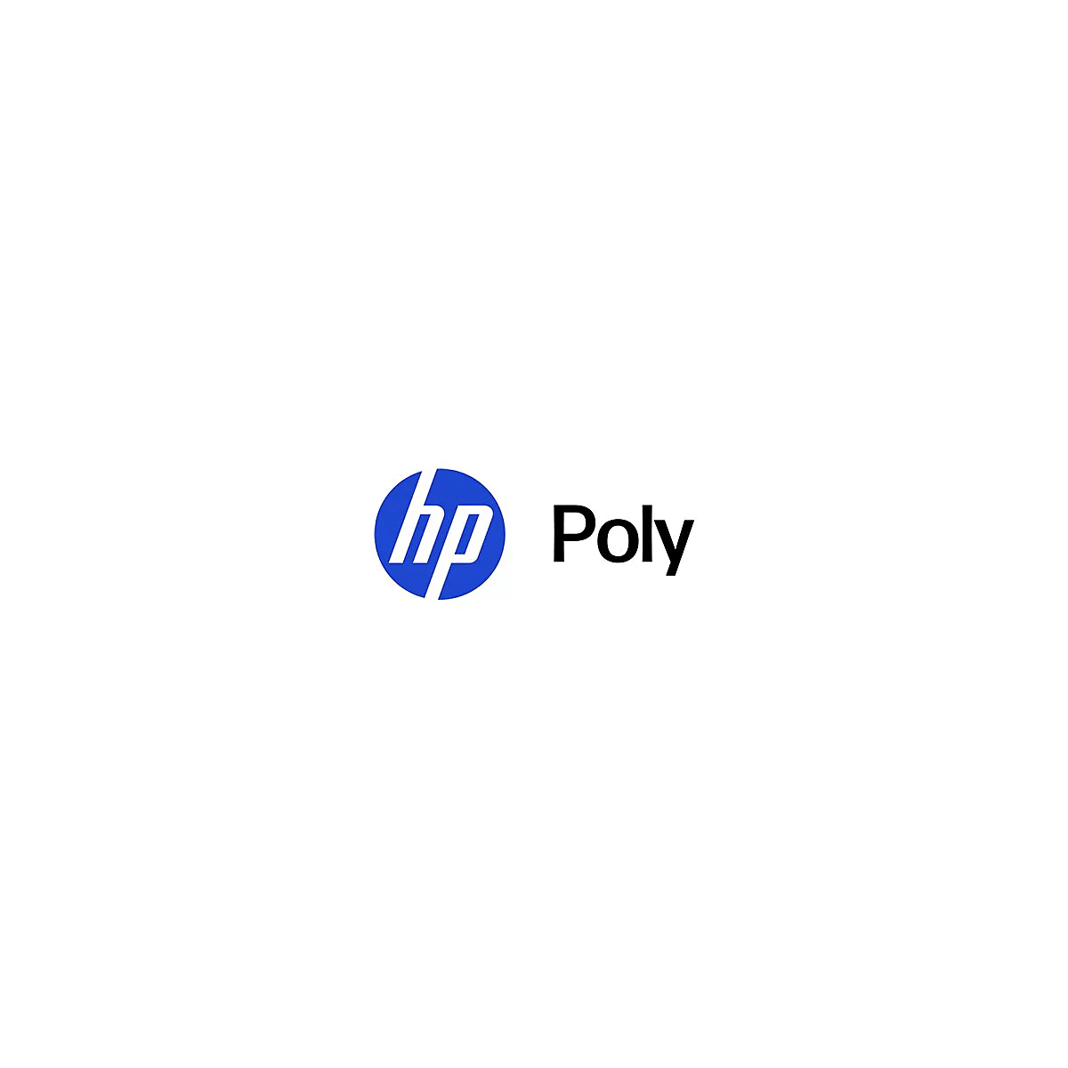 Das Logo von HP Poly zeigt das blaue HP-Logo links und den Schriftzug Poly rechts.