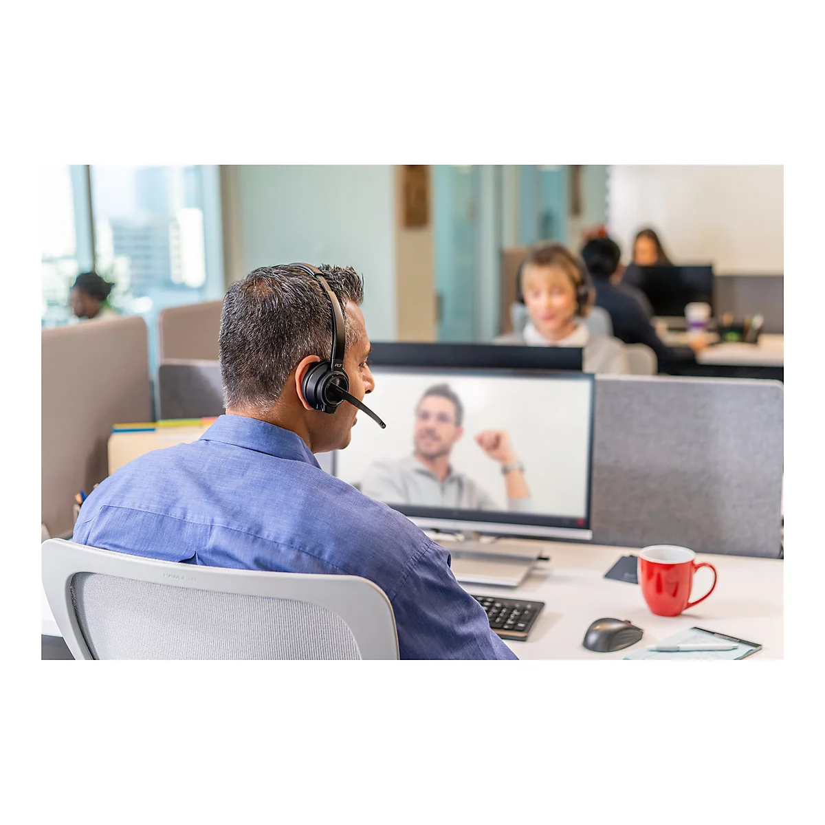 Poly Savi 8210 Office - Savi 8200 series - Headset - On-Ear - DECT / Bluetooth - kabellos